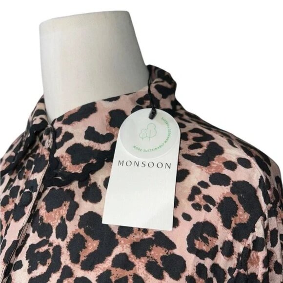 Monsoon Lola leopard print maxi dress brown - Picture 9 of 9